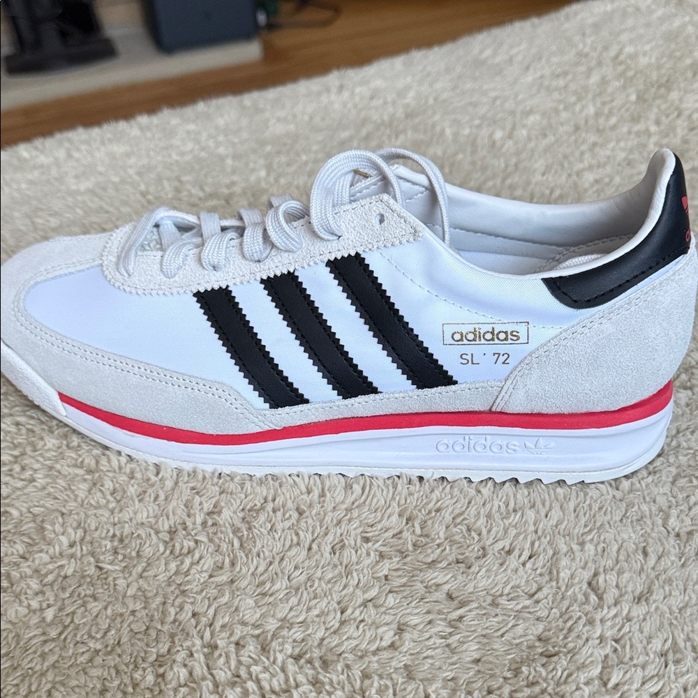 Authentic Adidas SL '72 White Black Red Sneakers with Tags
